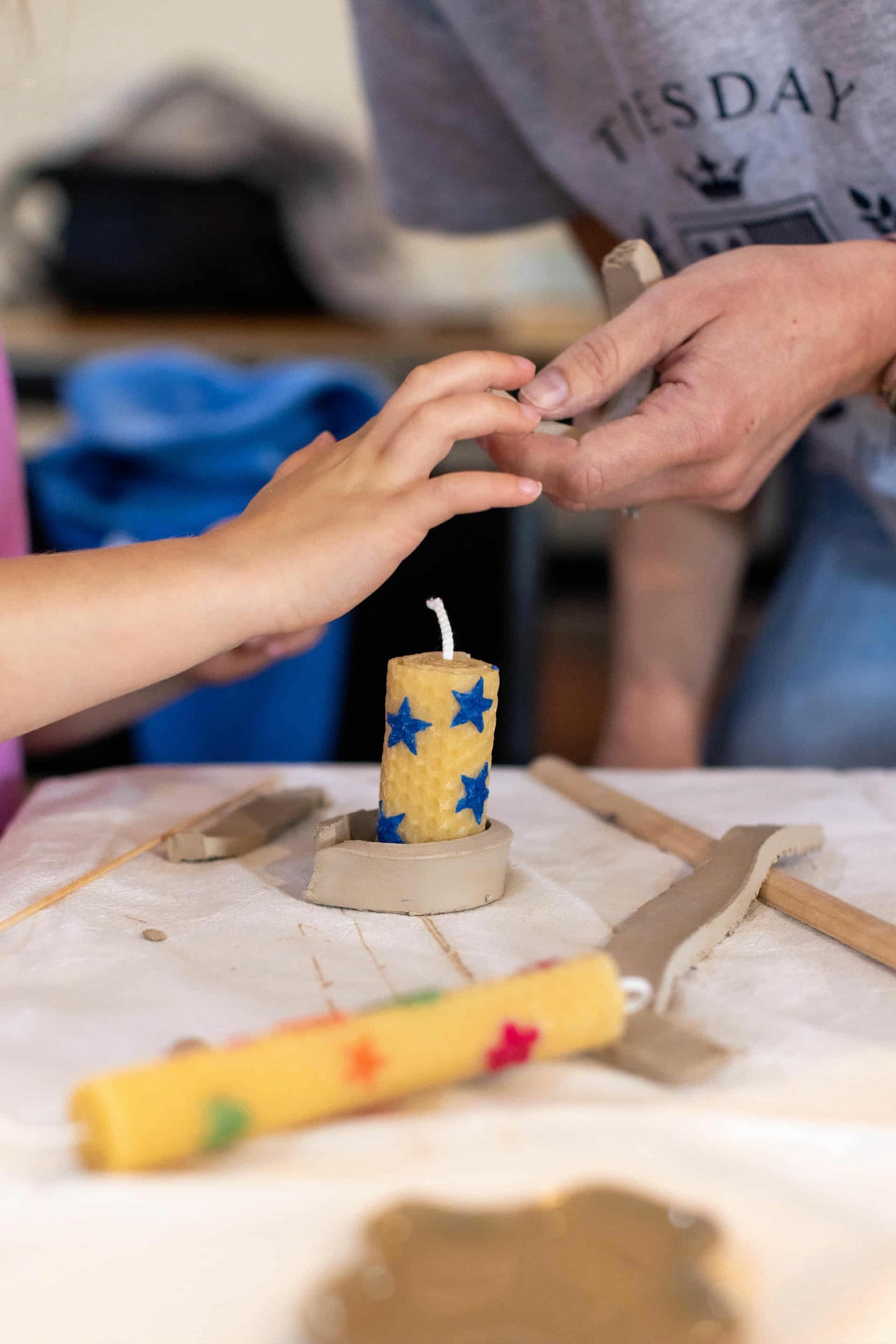 Nature Play + Clay Workshop: Candles + Candle Holder